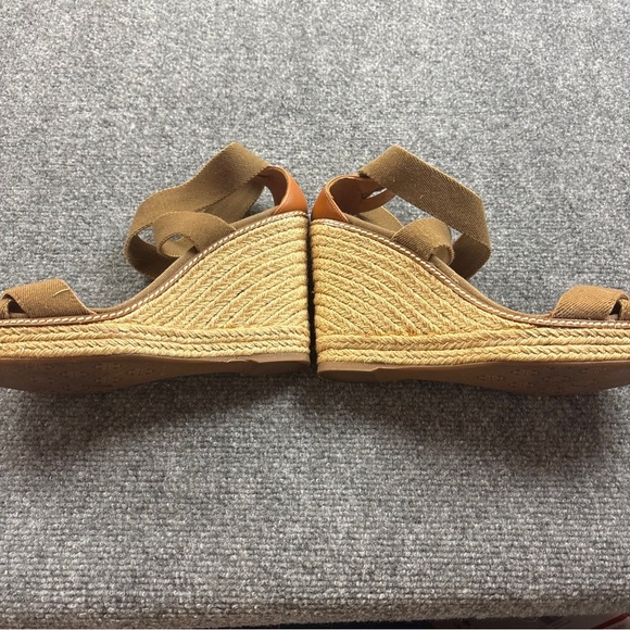 TORY BURCH Women’s Adonis Wedge Espadrille Platform Sandal Khaki/Tan size: 11 - Picture 7 of 13